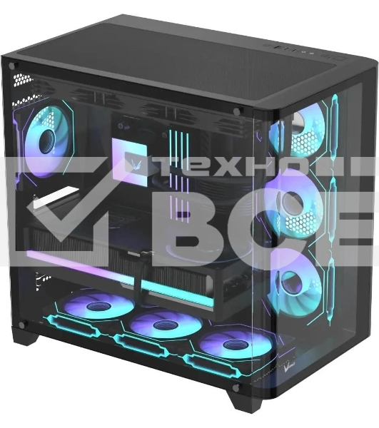 Компьютерный корпус AeroCool/Formula Crystal U2 Floe черный без БП ATX 1xUSB 2.0 1xUSB 3.0 1xUSB3.1 audio bott PSU