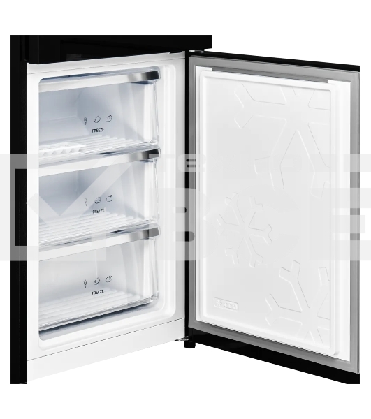 Холодильник Kuppersberg RFCN 2013 BG черное стекло двухкамерный 240/95л морозилка снизу, No Frost