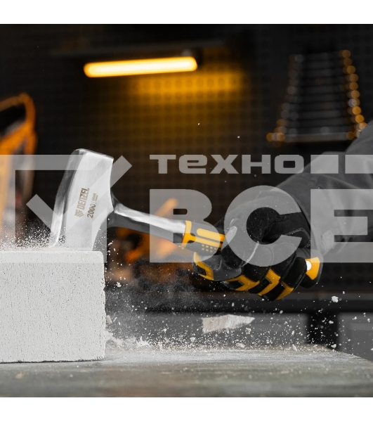 Кувалда Denzel 2 кг, цельнометаллическая, двухкомпонентная рукоятка