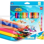 Карандаши цветные Deli EC126-24 Super Wings, шестигранный профиль, пластик коробка с европодвесом (24шт), фото 1