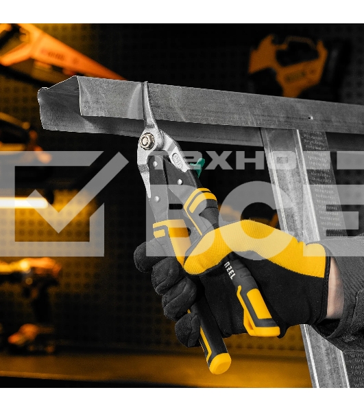 Ножницы по металлу Denzel 270 мм, прямой и правый рез,сталь-СrMo, трехкомп.рук-ки