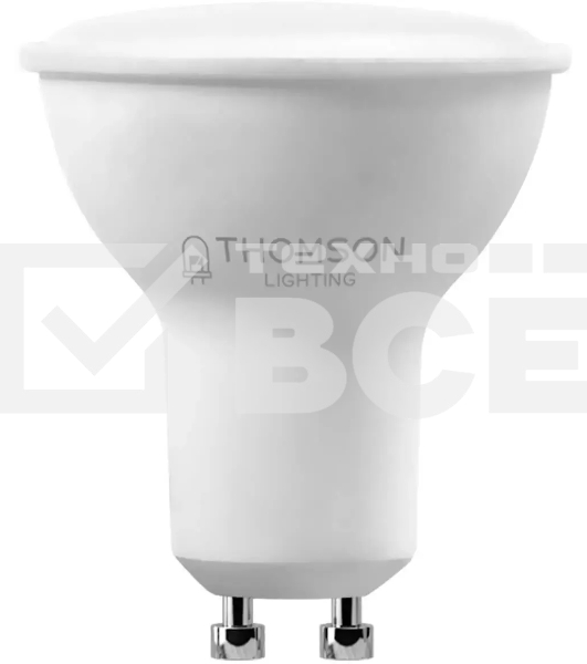 Лампа cветодиодная LED Thomson TH-B2327 GU10, полусфера, 8Вт, 6500К, белый холодный, 1 шт.