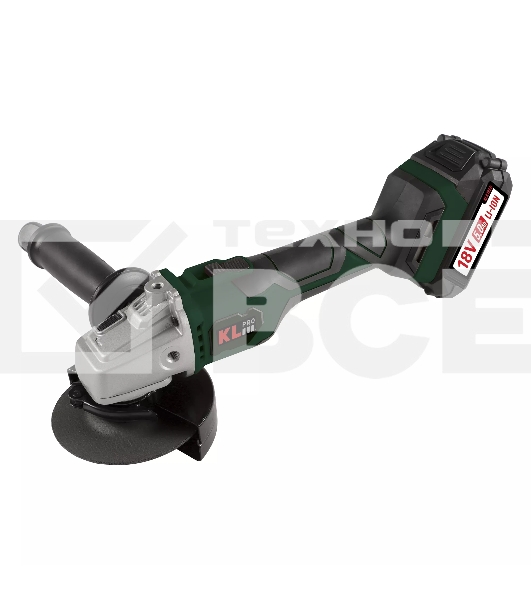 Угловая шлифовальная машина бесщеточная (болгарка) аккумуляторная KLPRO KLAT18BS-50 с регулеровкой оборотов (18В, Li-ion-2шт, 5.0Ач, 115мм, М14, 500-10000 об/мин З/У,в кейсе)