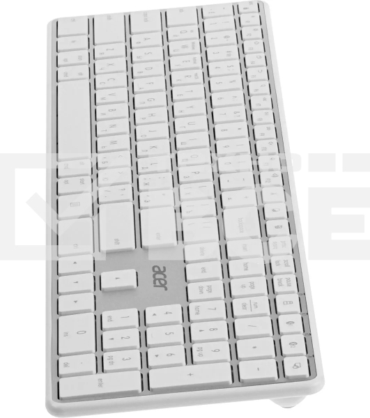 Клавиатура Acer OKR301 (ZL.KBDEE.015) беспроводная, USB, Bluetooth/Радиоканал, белый/серебристый