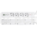 Сетевой фильтр Cablexpert Exnovo EXN-4-CU2-W-2, 4р, 16А, 1xType-C PD, 30Вт, 2хUSB, 2м, ур.защиты 4+, белый, коробка, фото2