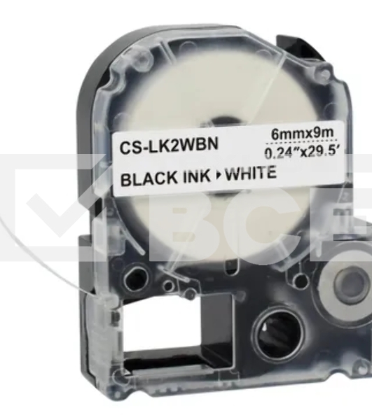 Картридж ленточный Cactus CS-LK2WBN черный, 6мм, 9м для Epson LW300/LW400/LW700/LW600P/LW1000P/K400/Z700/Z900