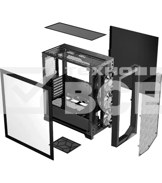 Компьютерный корпус  PCCooler C3D510 BK ARGB, Tempered Glass Full Tower, Black, TG, 0.7 SPCC, 3x120mm ARGB E-ATX, ATX, mATX, mITX 170/390/410mm 2x2.5