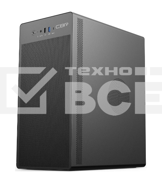 Компьютерный корпус CBR PCC-MATX-V285-WPSU черный mATX, Minitower V285, без БП, 1*USB 3.0 Type-C, 1*USB 3.0, 1*USB 2.0, HD Audio+Mic, кабель питания 1.2м