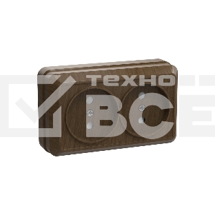 Розетка 2-м ОП Октава 10А IP20 без заземл. дуб ИЭК ERO20-K04-10-DC