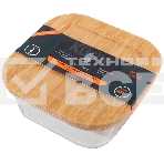 Контейнер LEONORD BAMBU, объем: 500 мл, из жаропрочного стекла с крышкой из бамбука, квадратный (106021), фото3