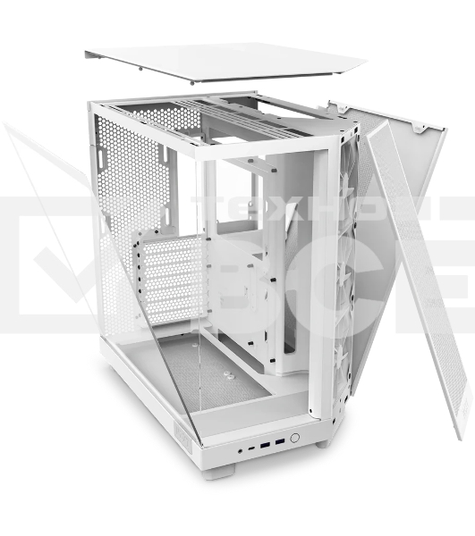 Компьютерный корпус без блока питания Case NZXT H6 Flow, Midi-Tower, TG, 3x120мм, 2xUSB-A 3.2 + 1xUSB-C 3.2, ATX, mATX, mITX белый