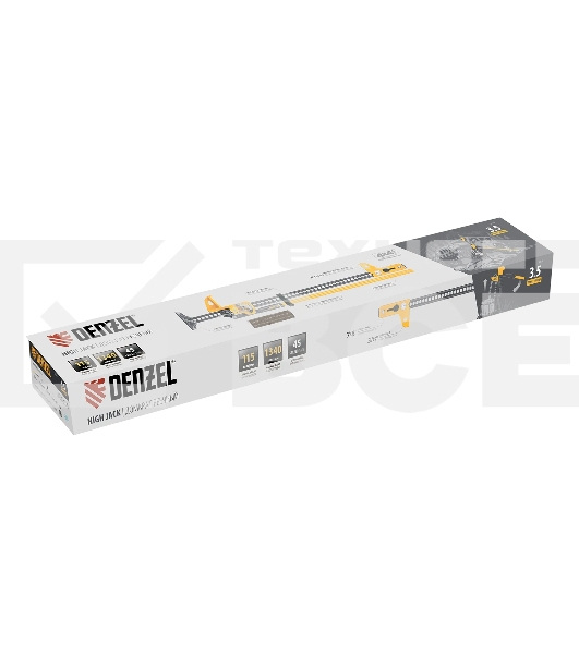 Домкрат реечный профессиональный Denzel 3,5 т, 115-1340 мм, High Jack