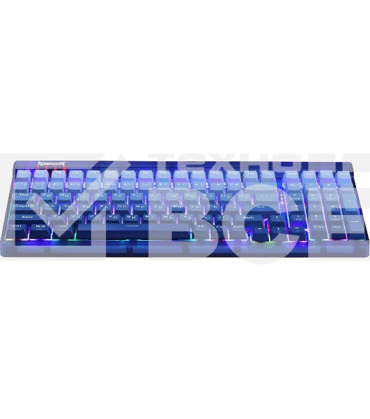 Клавиатура беспроводная Redragon Garen Pro RU RGb, бел/син, градиент,BT+2.4