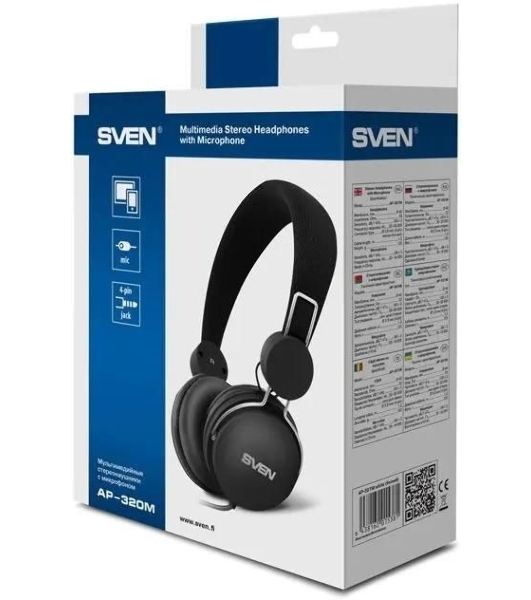 Наушники SVEN AP-320M черный микрофон