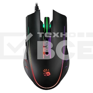 Мышь проводная A4Tech Bloody Q81 черный, 3200 dpi, USB, кнопки - 8