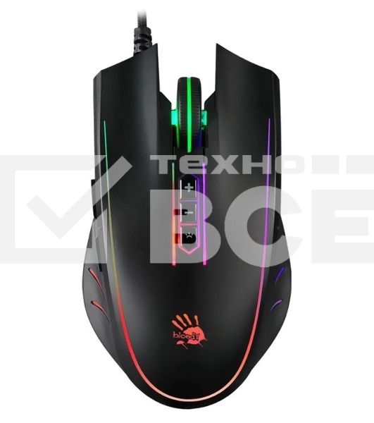 Мышь проводная A4Tech Bloody Q81 черный, 3200 dpi, USB, кнопки - 8