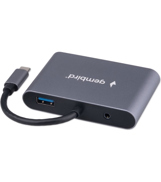 USB-концентратор Gembird UHB-D8, USB Type-C, PD100W, Jack 3,5, HDMI, VGA, USB Type-C