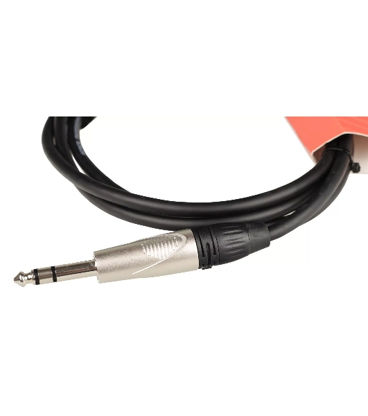 Кабель аудио FORCE FLC-101/1.51/4' TRS Jack - 1/4' TRS Jack, высококачественный стерео, используется для балансного подключения студийных мониторов, диаметр 6 мм, профессиональные металлические разъемы, длина 1,5 м