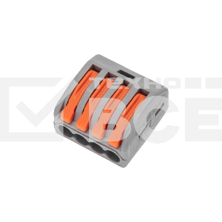 Универсальная клемма Rexant СМК 222-414, 4-проводная серый 0,08-2,5/4 мм² (блистер 5 шт/уп)