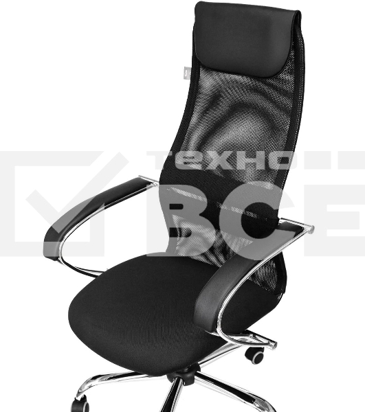Кресло руководителя Бюрократ CH-607SL TW-01 Neo Black черный, сетка/ткань с подголов. на колес. металл хром