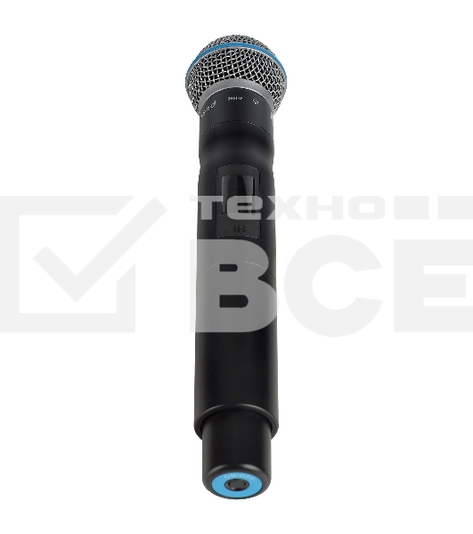 Микрофон Intrend ITWMIC-HH-2 беспроводной ручной, с улучшеным динамическим капсюлем. Совместим с микрофонными картриджами SHURE. Питание от батареек тип АА. Подходит для приемника Rx2-1S