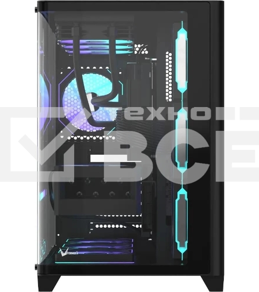 Компьютерный корпус AeroCool/Formula Crystal U2 Floe черный без БП ATX 1xUSB 2.0 1xUSB 3.0 1xUSB3.1 audio bott PSU
