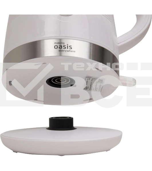 Чайник электрический Oasis making everywhere K-1PW 1,7 л, 2200 Вт, белый