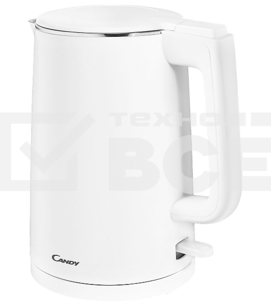 Чайник электрический Candy CK-102 1.5л. 2200Вт белый корпус: нерж.сталь/пластик