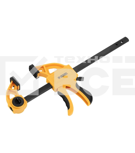 Струбцина Denzel F-образная,быстрозаж., 8'x 2 3/4', 200х70мм, пласт.корпус,фиксатор,двухк. рук-ка