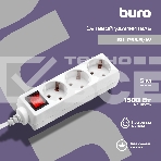 Сетевой удлинитель Buro BU-PS3.5/W 5м (3 розетки) белый (пакет ПЭ), фото 1