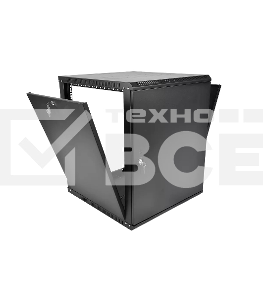 Шкаф телекоммуникационный настенный разборный ЦМО ЭКОНОМ 12U (600 x 350) дверь металл, черный (ШРН-Э-12.350.1-9005)