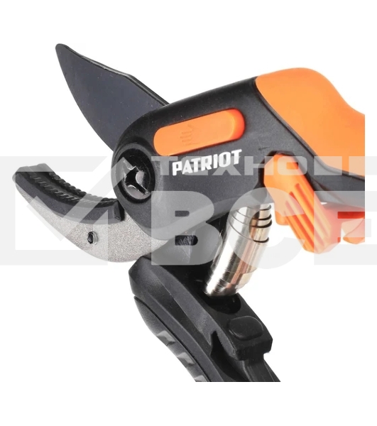 Секатор PATRIOT PAP-200,контактный,наковаленка (сталь 65Mn),лезвие (япон.сталь SK5),рукоятки PP+TPR,фиксатор лезвий,пружин.привод,200 мм