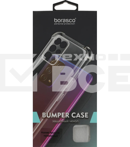 Чехол (клип-кейс) BoraSCO для Huawei Nova 12i Bumper Case прозрачный