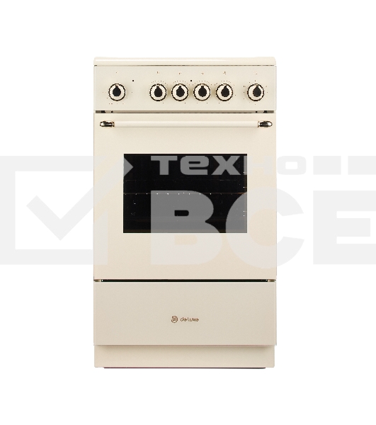 Плита электрическая De Luxe 506004.23ЭС-123 топленое молоко, конфорок 4 шт, духовка 54 л, 50 см x 87 см x 60 см