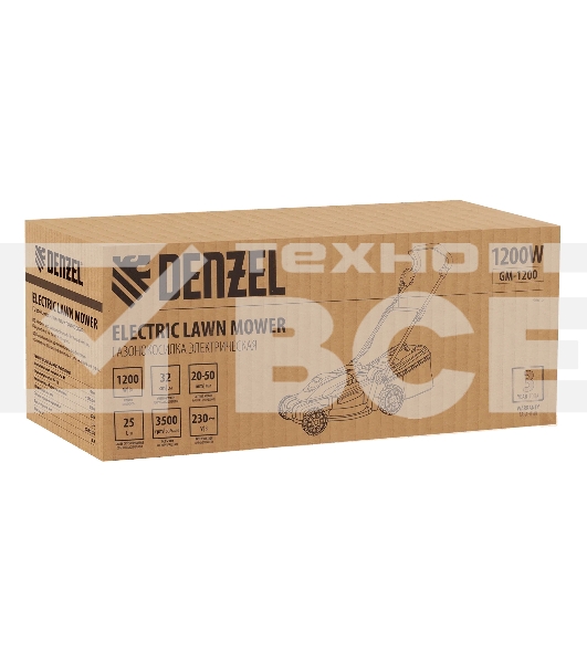 Газонокосилка электрическая Denzel GM-1200, 1200 Вт 96615