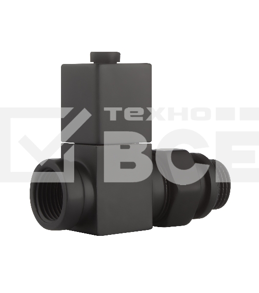 Набор дизайн-вентилей CUBE, прямой черный 1/2