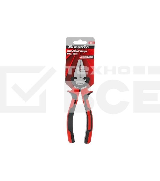 Плоскогубцы Matrix NICKEL 180 мм, никелированные, двухкомпонентные рукоятки