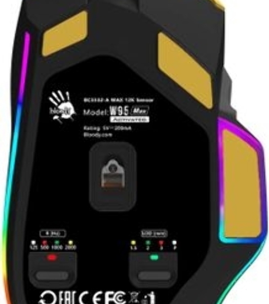 Мышь проводная A4Tech Bloody W95 Max Sports желтый/серый, 12000 dpi, USB, кнопки - 10