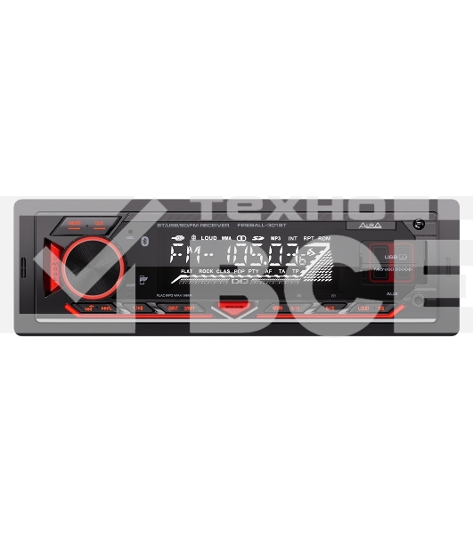 Автомагнитола AURA FIREBALL-301BT, 1 DIN, Bluetooth, USB Type-A, AUX
