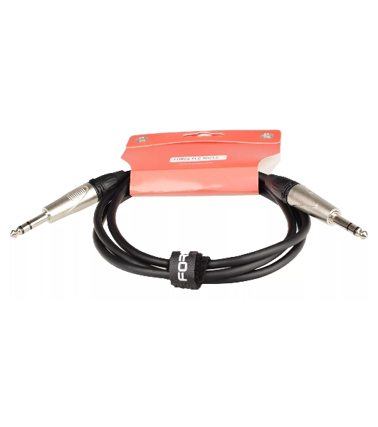 Кабель аудио FORCE FLC-101/1.51/4' TRS Jack - 1/4' TRS Jack, высококачественный стерео, используется для балансного подключения студийных мониторов, диаметр 6 мм, профессиональные металлические разъемы, длина 1,5 м