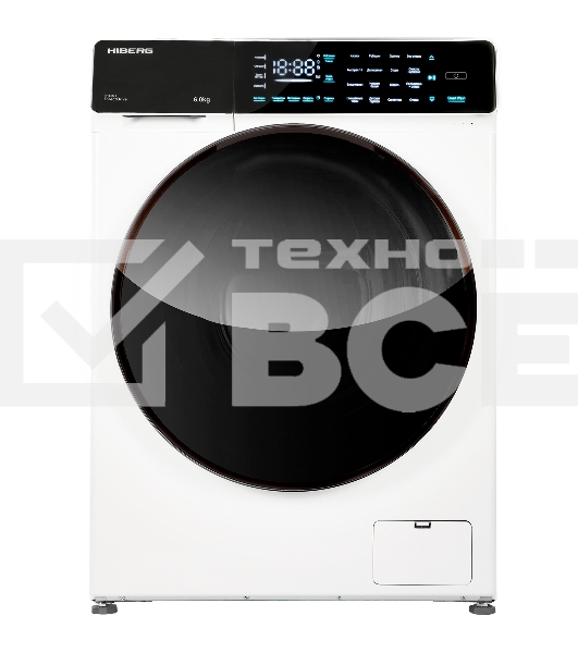 Стиральная машина HIBERG i-DDQ9-612 W белый, загр. фронтальная макс.: 6 кг 1200 об/мин класс: А+++