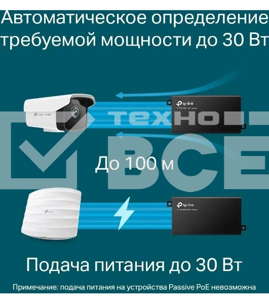 Инжектор PoE Gigabit PoE Injector, 802.3af/at compliant