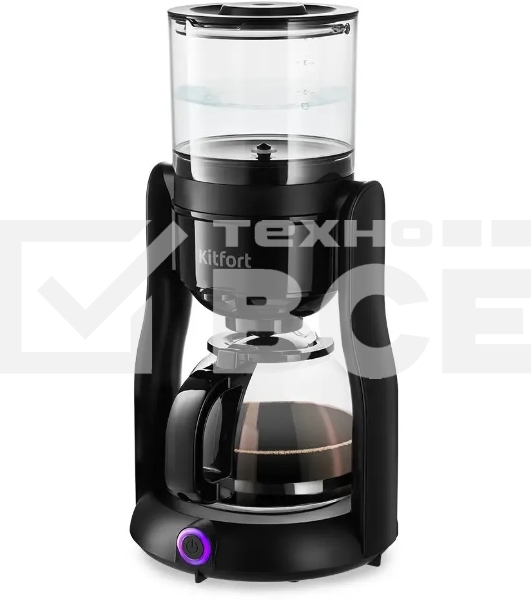Кофеварка капельная Kitfort КТ-7136 черный, исп. кофе - молотый, 0.5 л, 680 Вт.