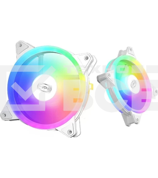 Вентилятор для корпуса PCCooler F3 T120 ARGB белый, 120 мм, 1800 об/мин, 21.6 дБ, 4 pin