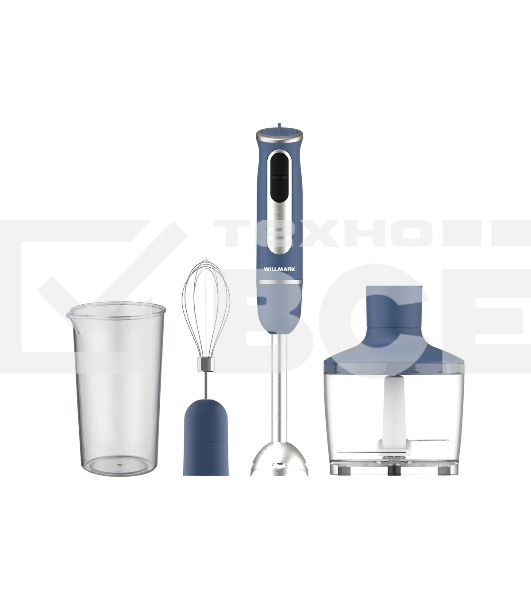 Блендер погружной Willmark WHB-1470BS синий, soft touch, 700 Вт