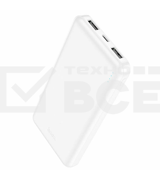 Портативный аккумулятор Hoco J100 High-ranking 10000mAh 2.1A 2xUSB-A белый (J100 HIGH-RANKING WHITE)