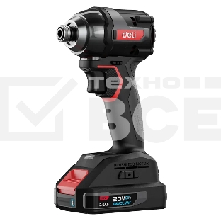 Винтоверт ударный аккумуляторный Deli DE-QZ20-1D2 (2АКБ*2А·ч + ЗУ, 20V, 200Нм, 0-3600об/мин, 0-3600уд/мин, сумка)