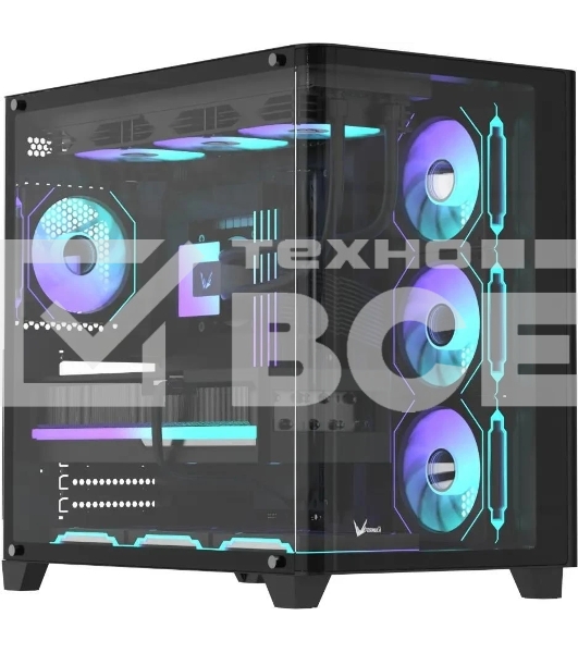 Компьютерный корпус AeroCool/Formula Crystal U2 Floe черный без БП ATX 1xUSB 2.0 1xUSB 3.0 1xUSB3.1 audio bott PSU