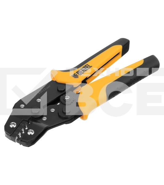 Клещи для обжима неизолированных наконечников Denzel НК и НВ, разъемов РП, 0,25 - 2,5 мм2