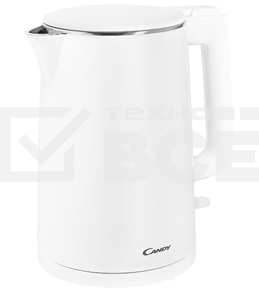 Чайник электрический Candy CK-102 1.5л. 2200Вт белый корпус: нерж.сталь/пластик